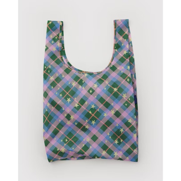 BAGGU Handbags - Standard Baggu - Green Star Plaid